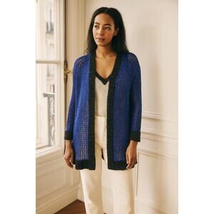 Plenty by Tracy Reese NWT Blue Open Weave Cardigan  Small